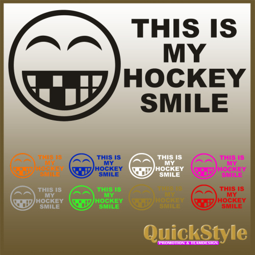 THIS IS MY HOCKEY SMILE - Car Decal